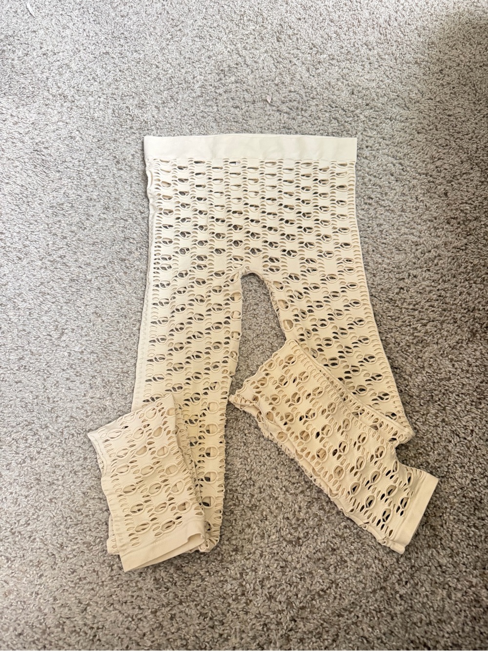Poof! Cream Crochet Lace Leggings
